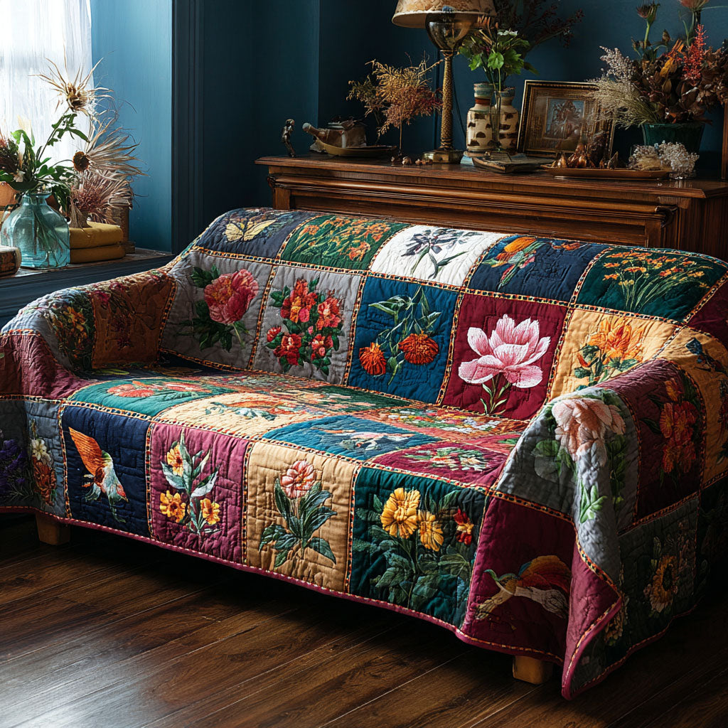Cozy Garden Quilted Sofa Cover NCU0DK11887