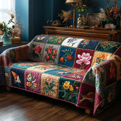 Cozy Garden Quilted Sofa Cover NCU0DK11887