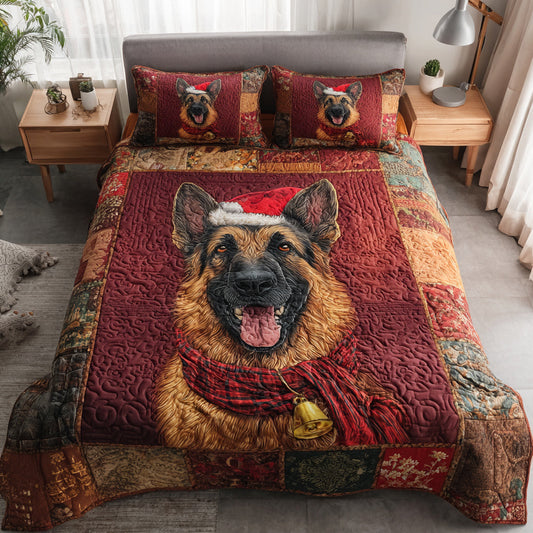 Cozy German Shepherd 3-Piece Quilted Bedding Set NCU0HH478