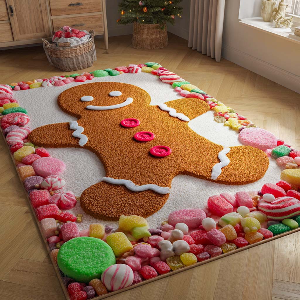 Cozy Gingerbread Comfort Area Rug NCU0XD1964