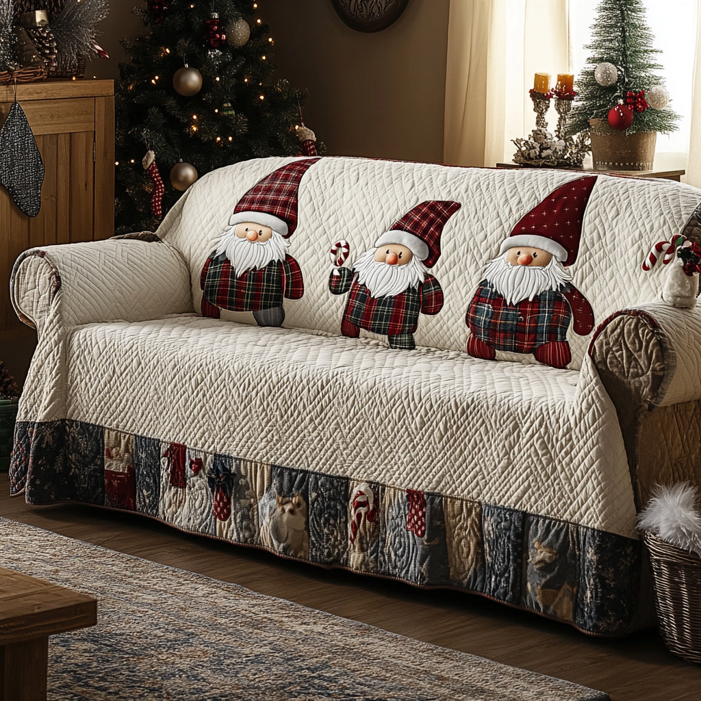 Cozy Gnome Cabin Quilted Sofa Cover NCU0DV8257
