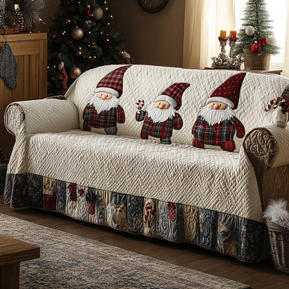 Cozy Gnome Cabin Quilted Sofa Cover NCU0DV8257
