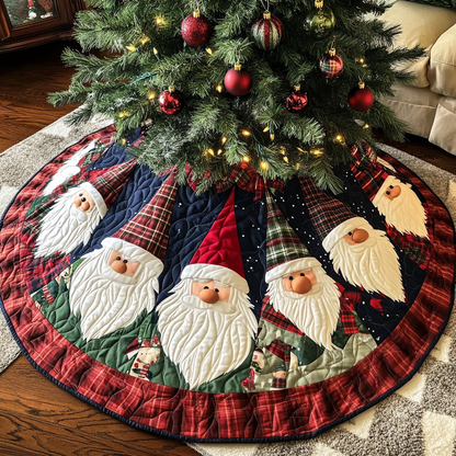 Cozy Gnome Cheer Christmas Quilted Tree Skirt NCU0DV1520