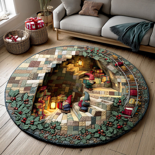 Cozy Gnome Night Quilted Round Mat NCU0TD1291