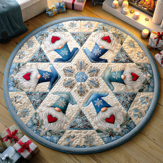 Cozy Gnome Quilted Round Mat NCU0TD834