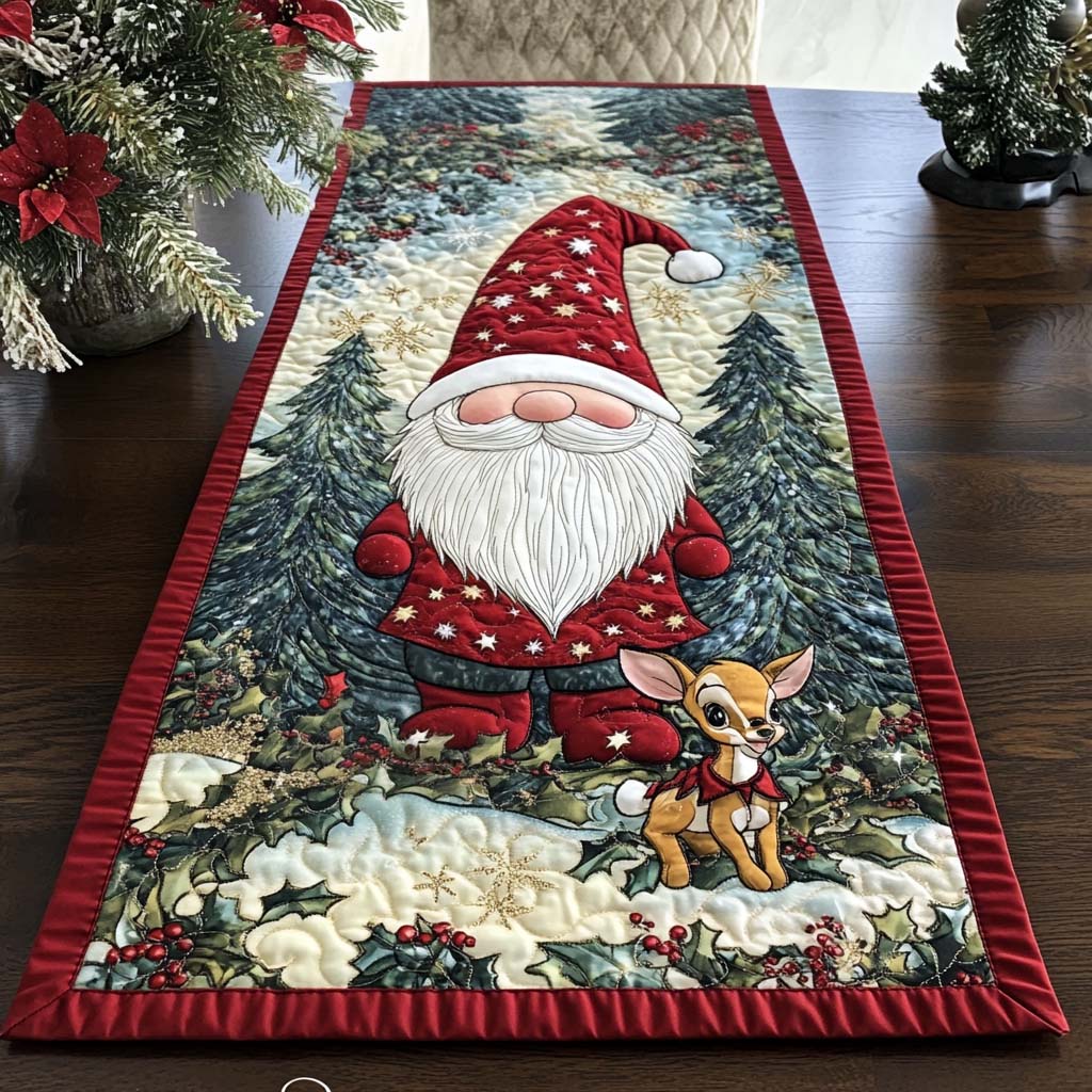 Cozy Gnome Quilted Table Runner NCU0NT1850