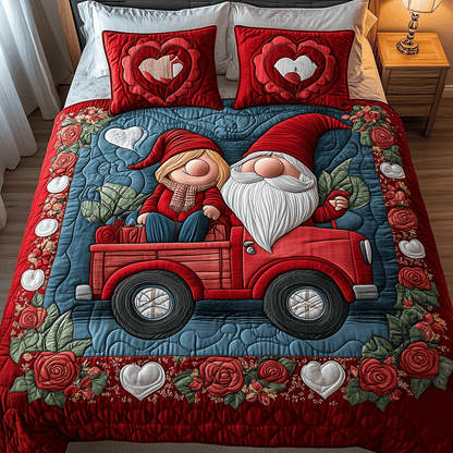 Cozy Gnome Ride 3-Piece Quilted Bedding Set NCU0TH2550