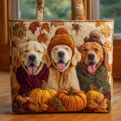 Cozy Golden Retriever Quilted Tote Bag NCU0HH160