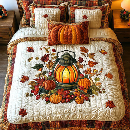 Cozy Gourd Cottage 3-Piece Quilted Bedding Set NCU0PT8266
