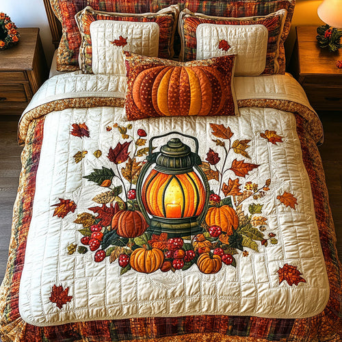 Cozy Gourd Cottage 3-Piece Quilted Bedding Set NCU0PT8266