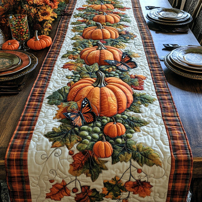 Cozy Gourd Quilted Table Runner NCU0DV7113