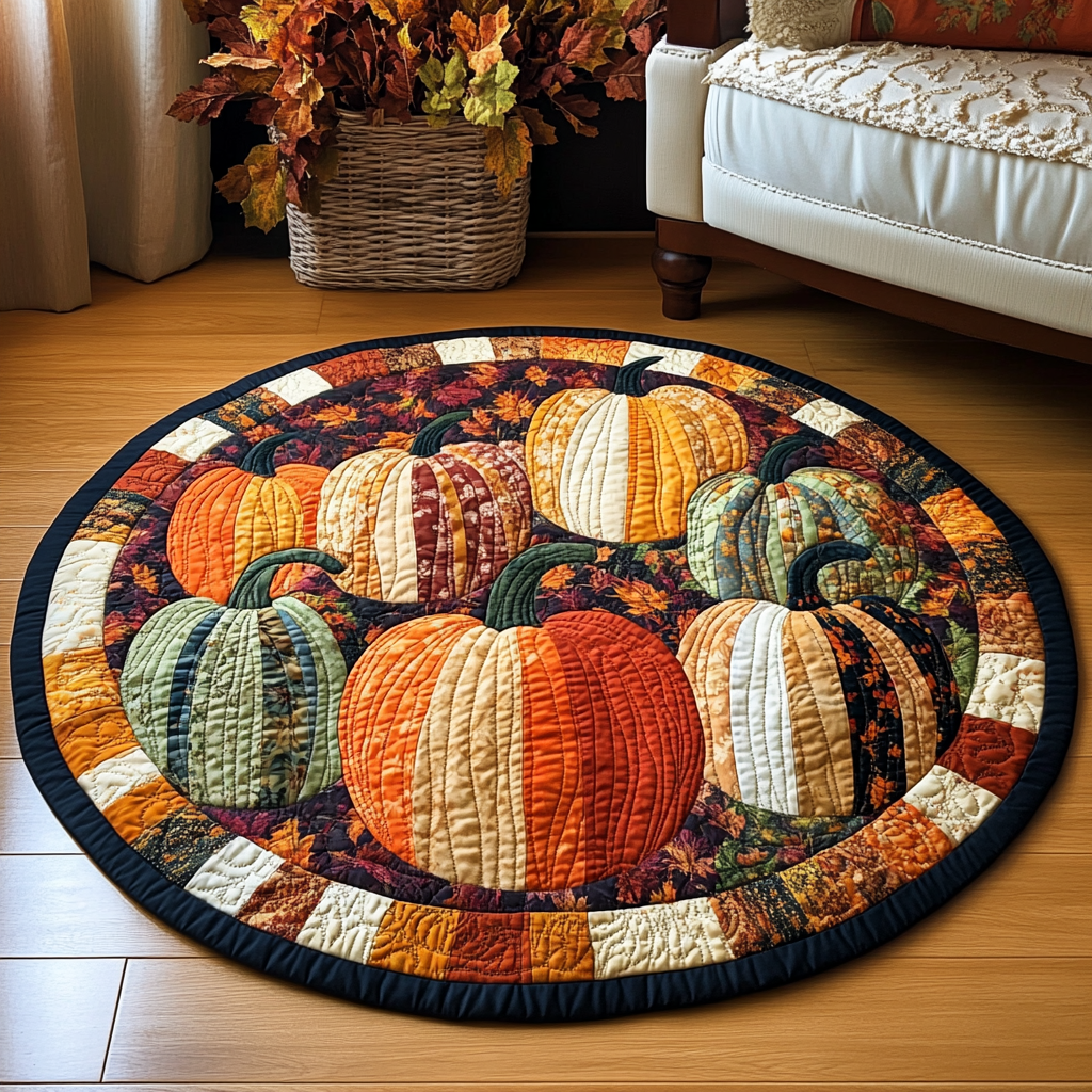 Cozy Harvest Quilted Round Mat NCU0TL1393