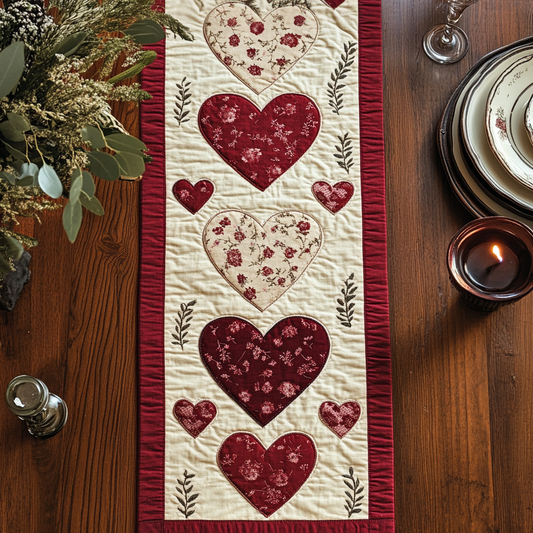 Cozy Heart Quilted Table Runner NCU0VH2865
