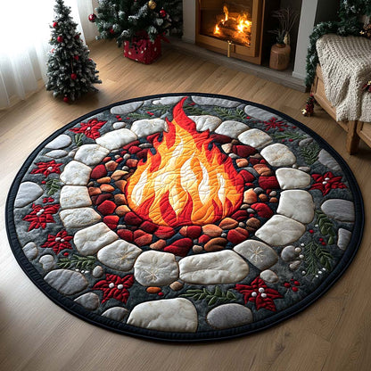 Cozy Hearth Circle Quilted Round Mat NCU0XD320