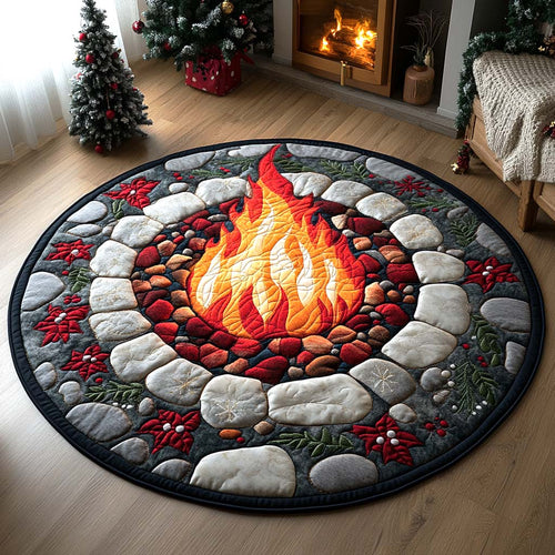 Cozy Hearth Circle Quilted Round Mat NCU0XD320