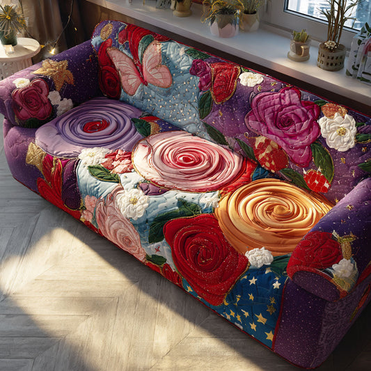 Cozy Hearts Lane Quilted Sofa Cover NCU0PT10824
