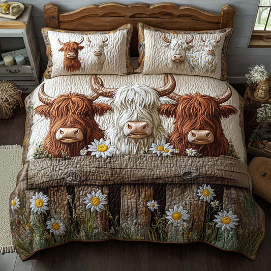 Cozy Highland Friend 3-Piece Quilted Bedding Set NCU0NT8287