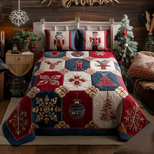Cozy Holly Nights 3-Piece Quilted Bedding Set NCU0PT9596