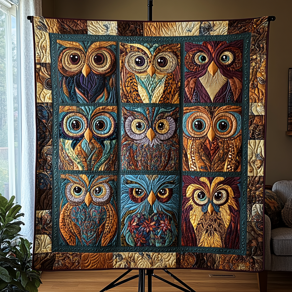 Cozy Hoots Quilted Blanket NCU0VH1708