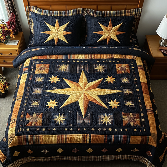 Cozy Horizon 3-Piece Quilted Bedding Set NCU0VH2895