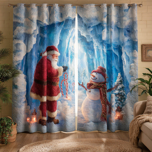Cozy Hug Snowman Quilted Curtains NCU0TD1604