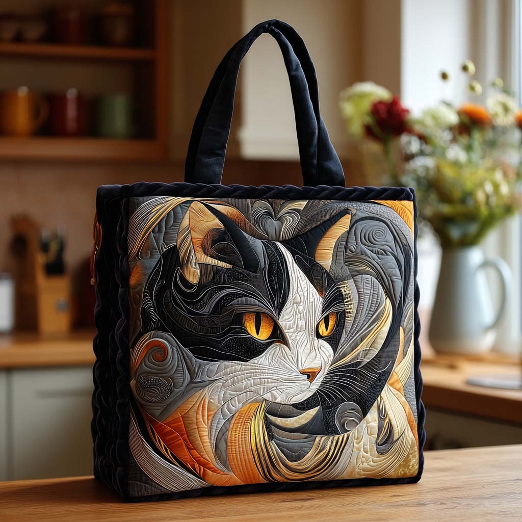 Cat Quilted Tote Bag NCU0VT206