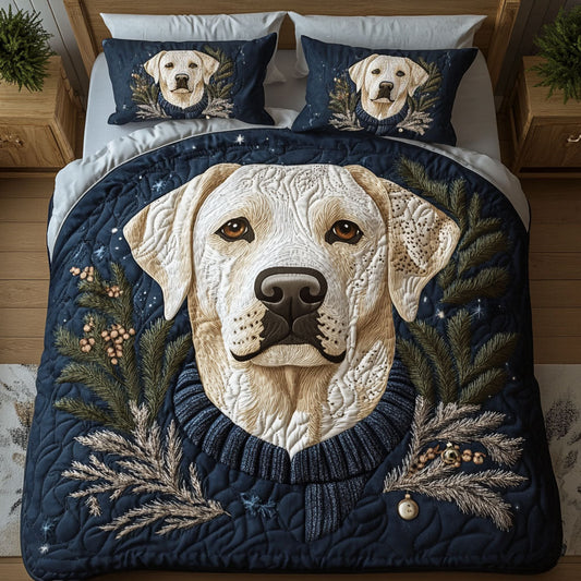 Cozy Labrador Paws 3-Piece Quilted Bedding Set NCU0PT2301