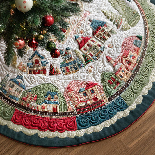 Cozy Lantern Village Christmas Quilted Tree Skirt NCU0PT10273