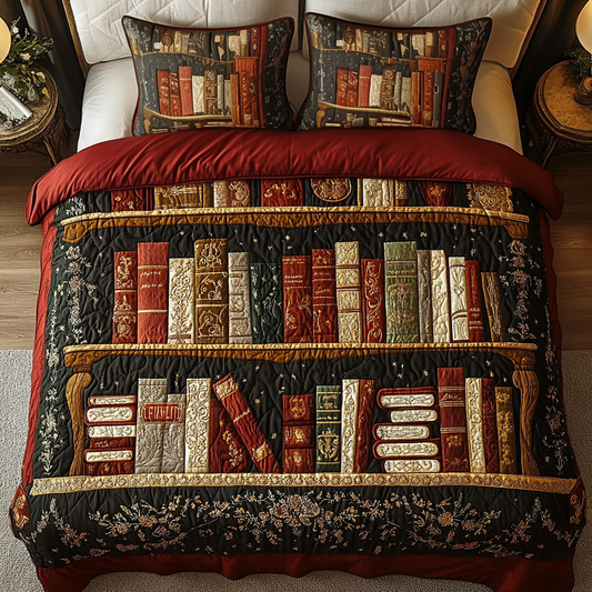 Cozy Library 3-Piece Quilted Bedding Set NCU0VH878