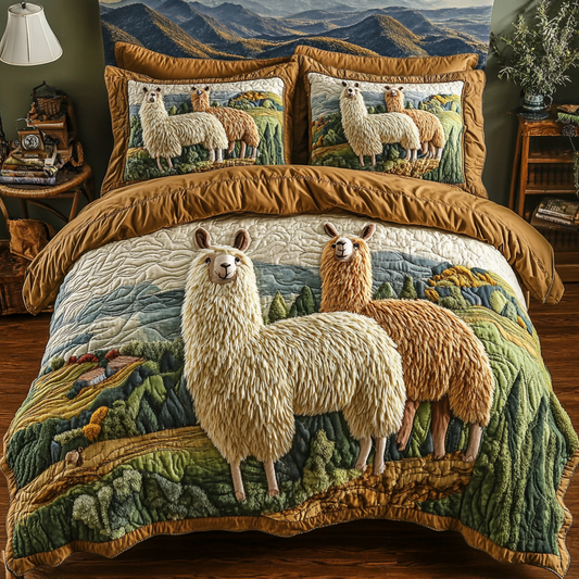 Cozy Llama 3-Piece Quilted Bedding Set NCU0VH5794
