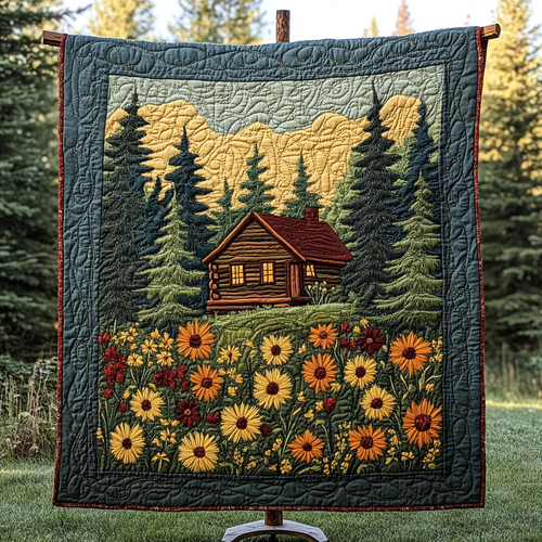 Cozy Log Cabin Quilted Blanket NCU0DK3581