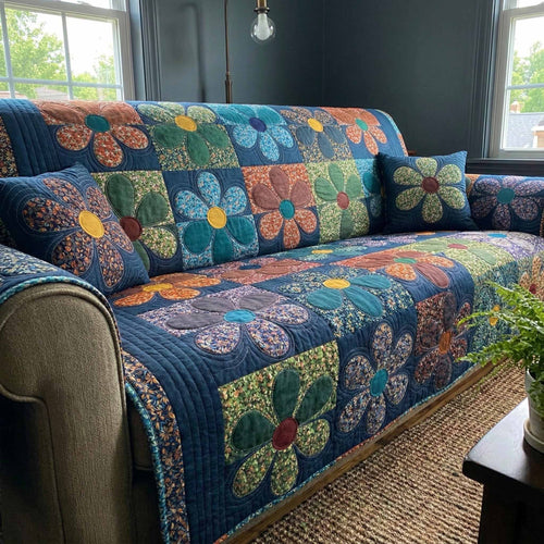 Cozy Meadow Quilted Sofa Cover NCU0XD2501
