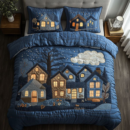 Cozy Moonlight 3-Piece Quilted Bedding Set NCU0VH3181