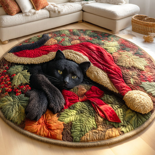 Cozy Noel Cat Quilted Round Mat NCU0TD932