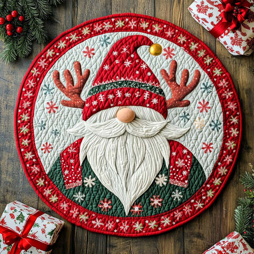 Cozy Nordic Claus Quilted Round Mat NCU0XD222