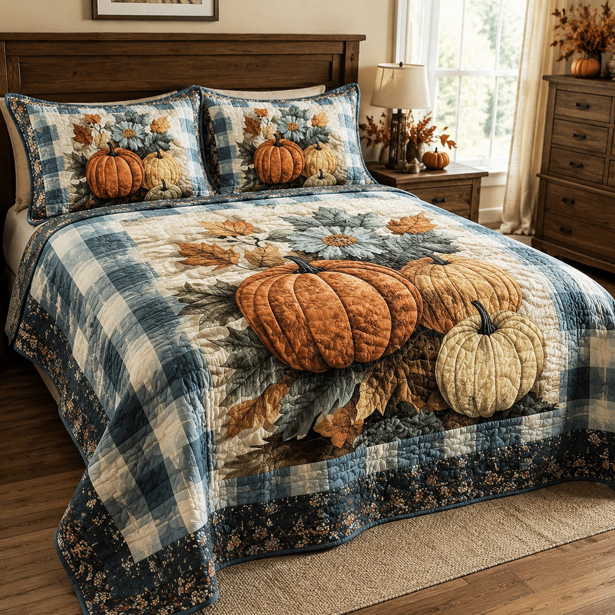 Cozy Orchard 3-Piece Quilted Bedding Set NCU0TV2132