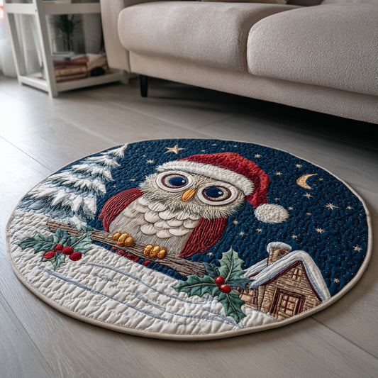 Cozy Owl Night Quilted Round Mat NCU0HH187