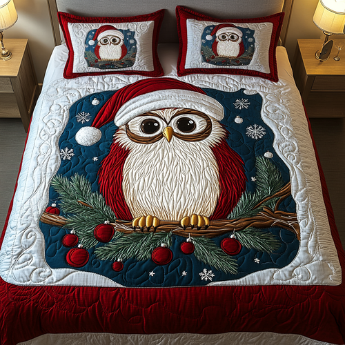 Cozy Owls 3-Piece Quilted Bedding Set NCU0VH716