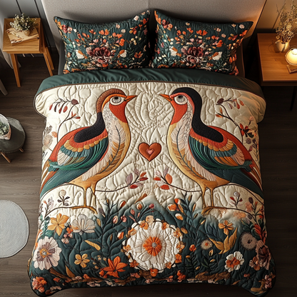 Cozy Pair 3-Piece Quilted Bedding Set NCU0VH3317