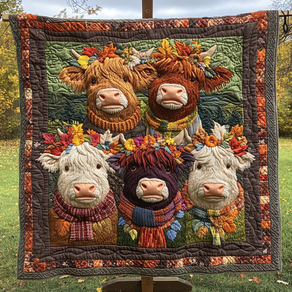 Highland Cow Quilted Blanket NCU0VT80