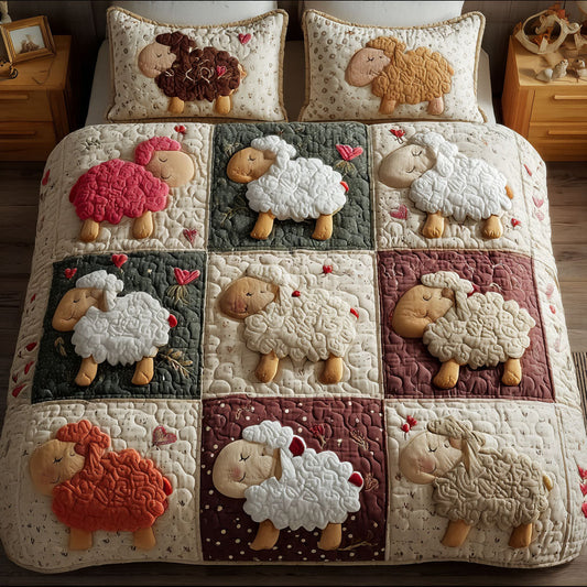 Cozy Pastures 3-Piece Quilted Bedding Set NCU0PT7563