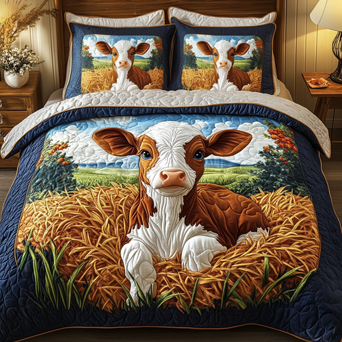 Cozy Pastures 3-Piece Quilted Bedding Set NCU0VH1496