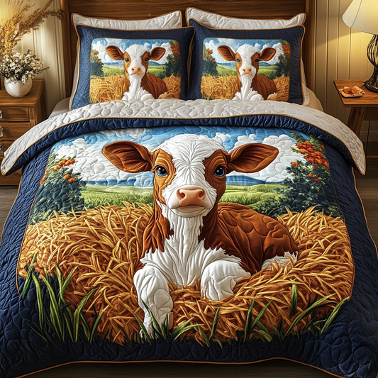 Cozy Pastures 3-Piece Quilted Bedding Set NCU0VH1496