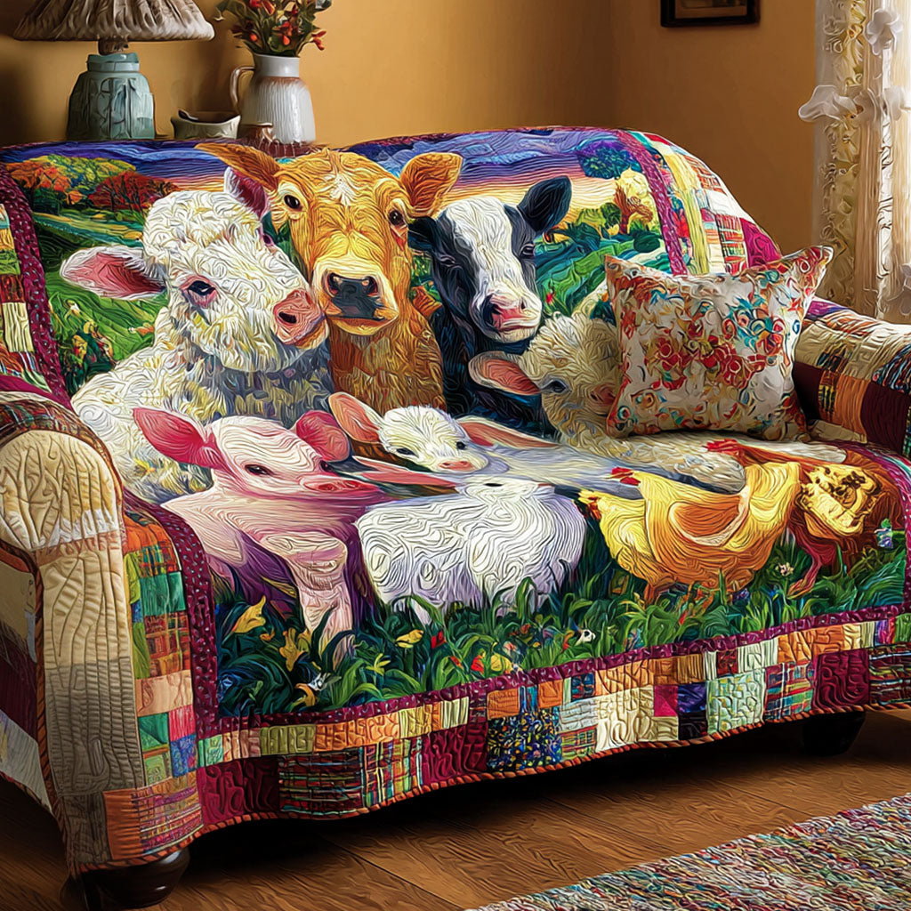 Cozy Pastures Quilted Sofa Cover NCU0NT11896