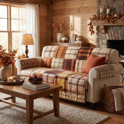 Cozy Patchwork Quilted Sofa Cover NCU0TD2873