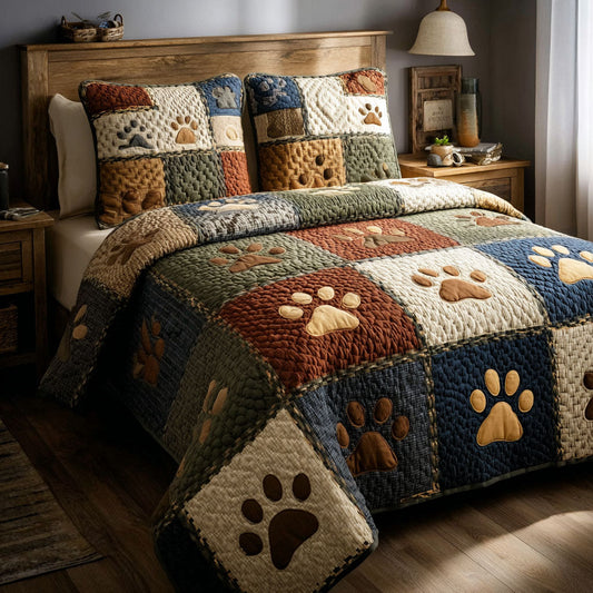 Cozy Paw 3-Piece Quilted Bedding Set NCU0NT11854