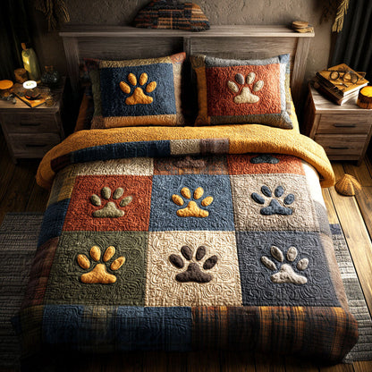 Cozy Paw Haven 3-Piece Quilted Bedding Set NCU0TV1438
