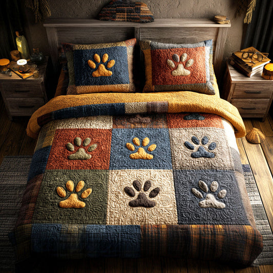 Cozy Paw Haven 3-Piece Quilted Bedding Set NCU0TV1438