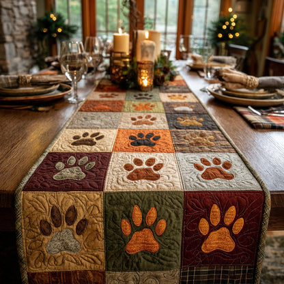 Cozy Paw Trail Quilted Table Runner NCU0DV8946