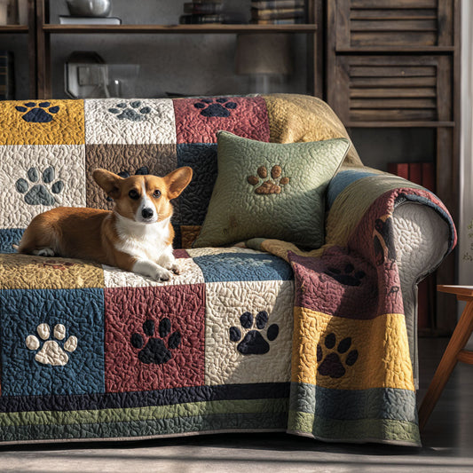 Cozy Paw Whispers Quilted Sofa Cover NCU0PT10883